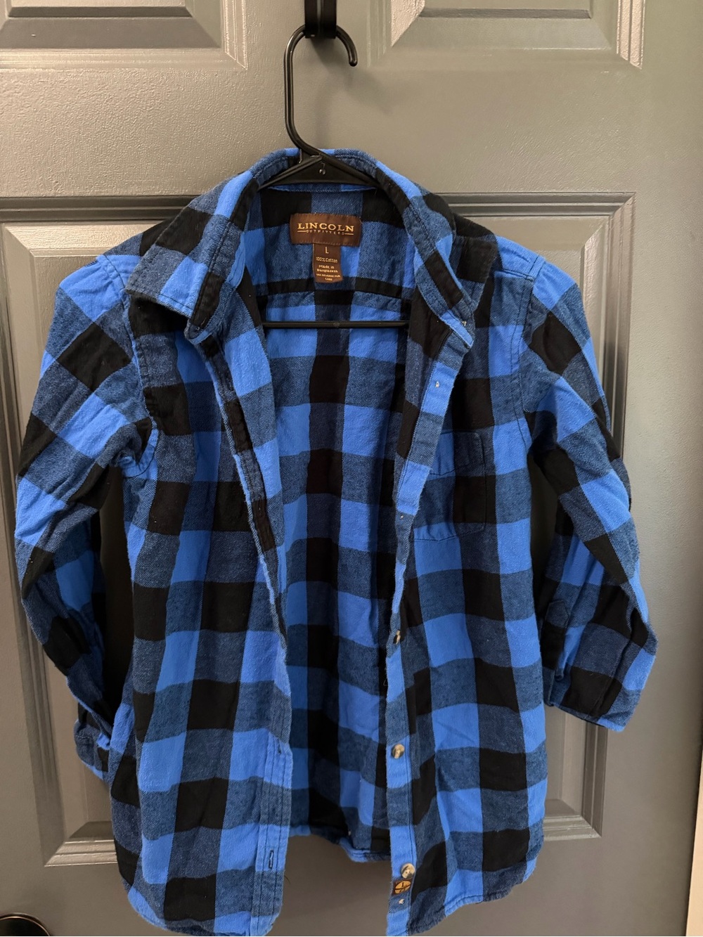 Lincoln Kids' Blue & Black Plaid Button-Down Shirt